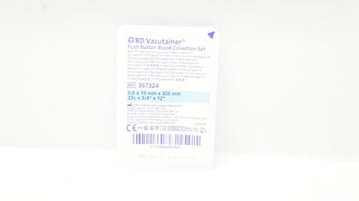 BD 367324 Vacutainer Push Button Blood Collection Set 23G x 3/4inch x 12inch